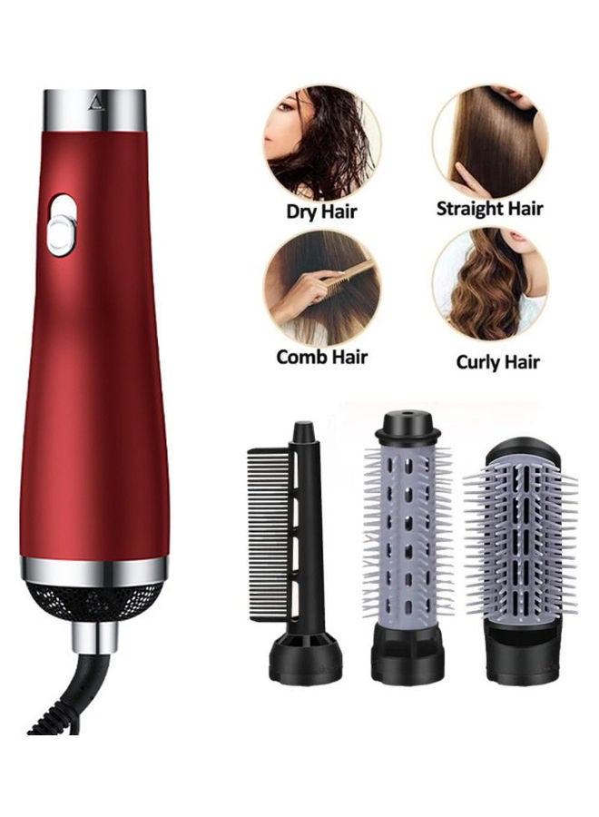 3 In 1 Electric Hair Dryer Rotating Brush Red 22x4cm - Image 1